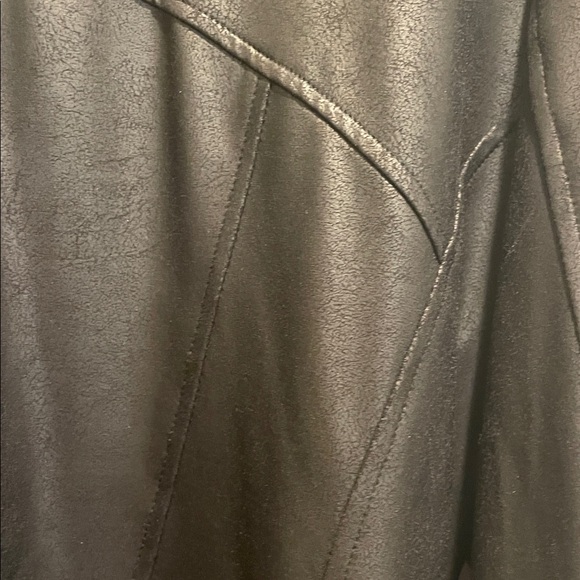 Clara SunWoo Women's Black Liquid Leather Jacket XL - Picture 7 of 7